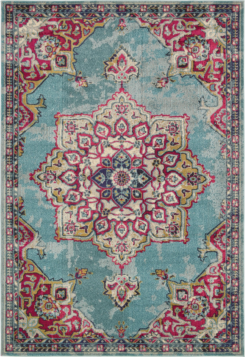 Chateau Elegance Collection Area Rug -  Riviera Rectangle Light Blue  lifestyle 3