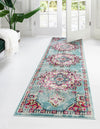Chateau Elegance Collection Area Rug -  Riviera Runner Light Blue  lifestyle 52