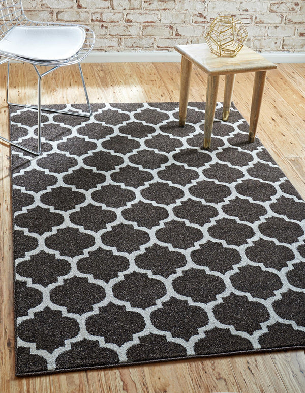 Lattice Gardens Collection Area Rug -  Bloomfield (Chocolate Brown) Rectangle Chocolate Brown  lifestyle 2