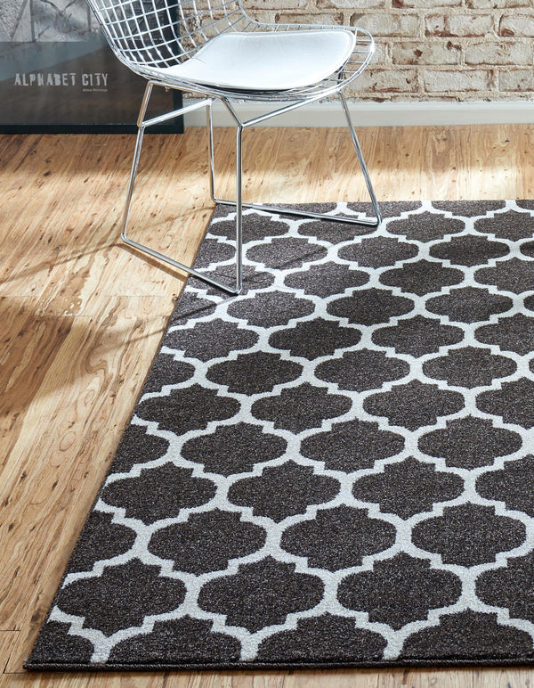 Lattice Gardens Collection Area Rug -  Bloomfield (Chocolate Brown) Rectangle Chocolate Brown  lifestyle 3