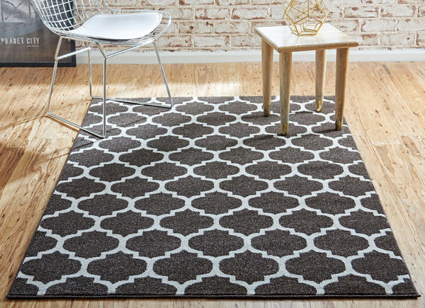 Lattice Gardens Collection Area Rug -  Bloomfield (Chocolate Brown) Rectangle Chocolate Brown  lifestyle 4