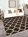 Lattice Gardens Collection Area Rug -  Bloomfield (Chocolate Brown) Square Chocolate Brown  lifestyle 29