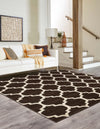 Lattice Gardens Collection Area Rug -  Bloomfield (Chocolate Brown) Square Chocolate Brown  lifestyle 32