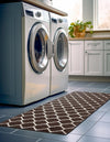 Lattice Gardens Collection Area Rug -  Bloomfield (Chocolate Brown) Runner Chocolate Brown  lifestyle 45