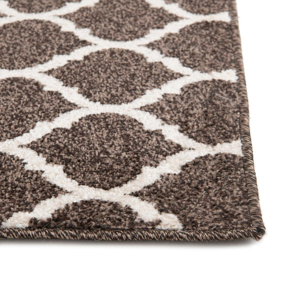 Lattice Gardens Collection Area Rug -  Bloomfield (Chocolate Brown) Runner Chocolate Brown  lifestyle 50