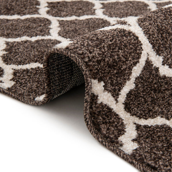 Lattice Gardens Collection Area Rug -  Bloomfield (Chocolate Brown) Runner Chocolate Brown  lifestyle 56