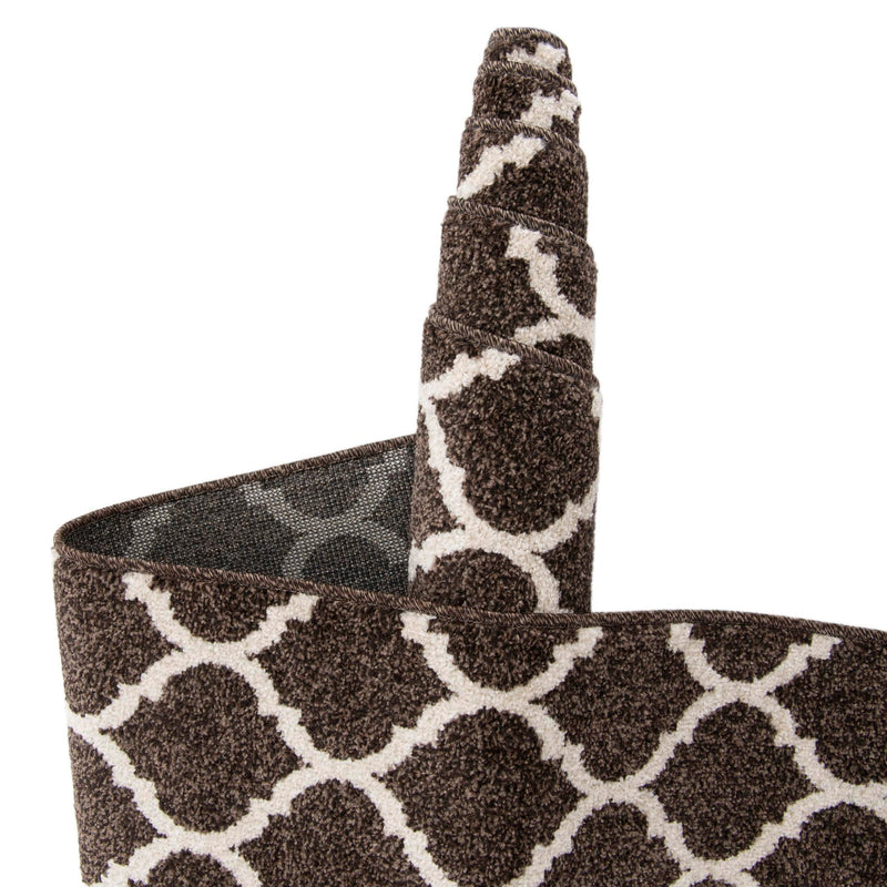 Lattice Gardens Collection Area Rug -  Bloomfield (Chocolate Brown) Runner Chocolate Brown  lifestyle 58