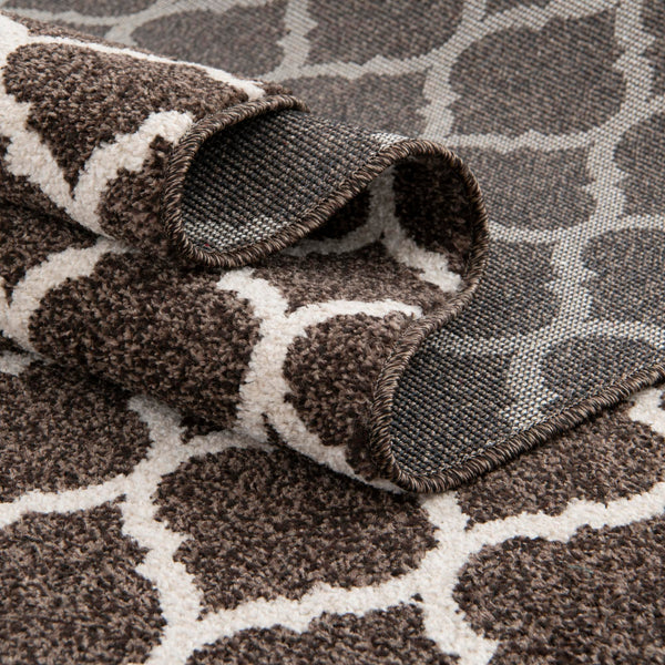 Lattice Gardens Collection Area Rug -  Bloomfield (Chocolate Brown) Runner Chocolate Brown  lifestyle 62