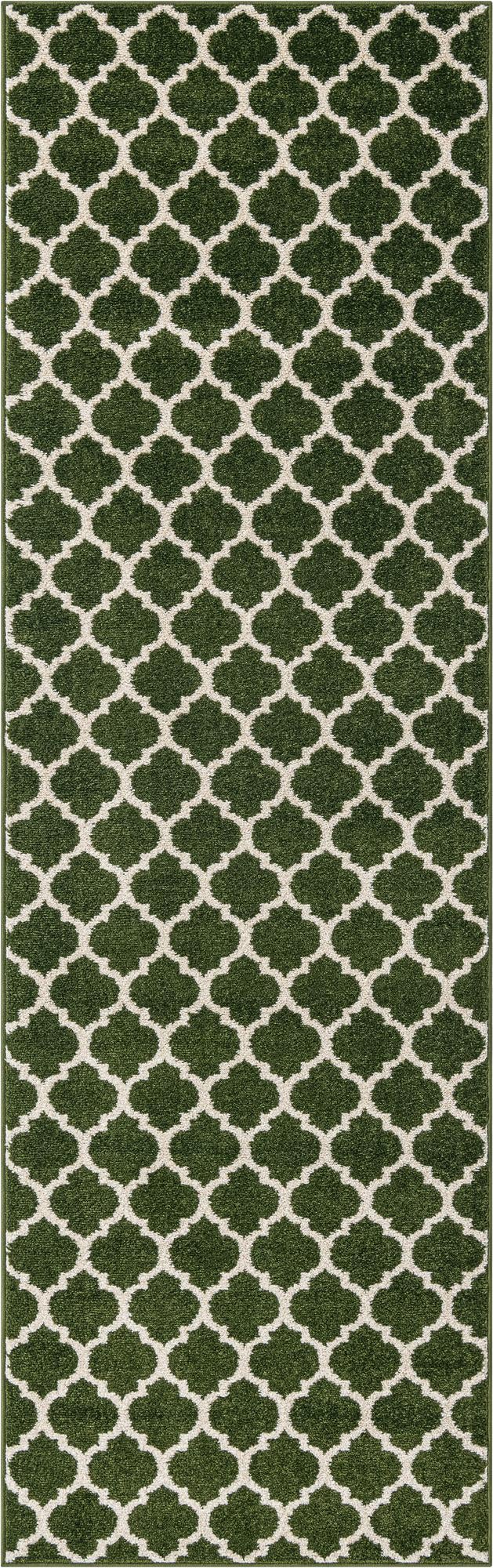 Lattice Gardens Collection Area Rug -  Bloomfield (Dark Green) Runner Dark Green  lifestyle 25