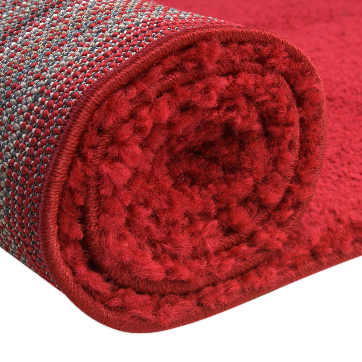 Solid Shag Seaside Collection Area Rug - Azure Cove (Red) Rectangle Red  lifestyle 11