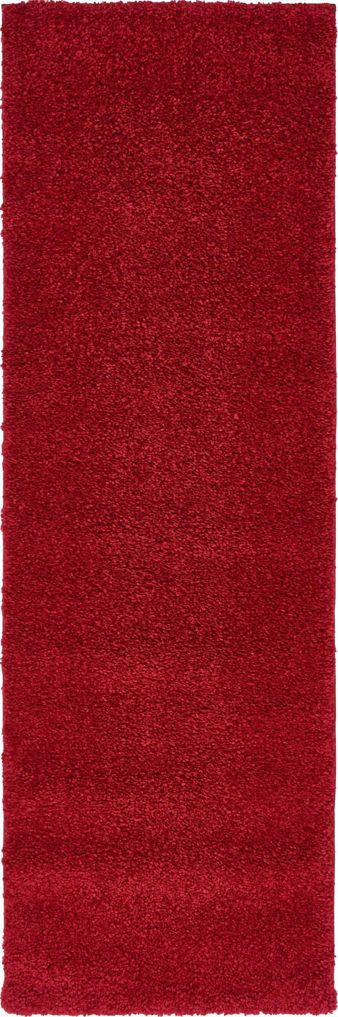 Solid Shag Seaside Collection Area Rug - Azure Cove (Red) Runner Red  lifestyle 14