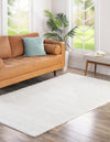Solid Shag Seaside Collection Area Rug - Azure Cove (Snow White) Rectangle Snow White  lifestyle 3