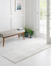 Solid Shag Seaside Collection Area Rug - Azure Cove (Snow White) Runner Snow White  lifestyle 28