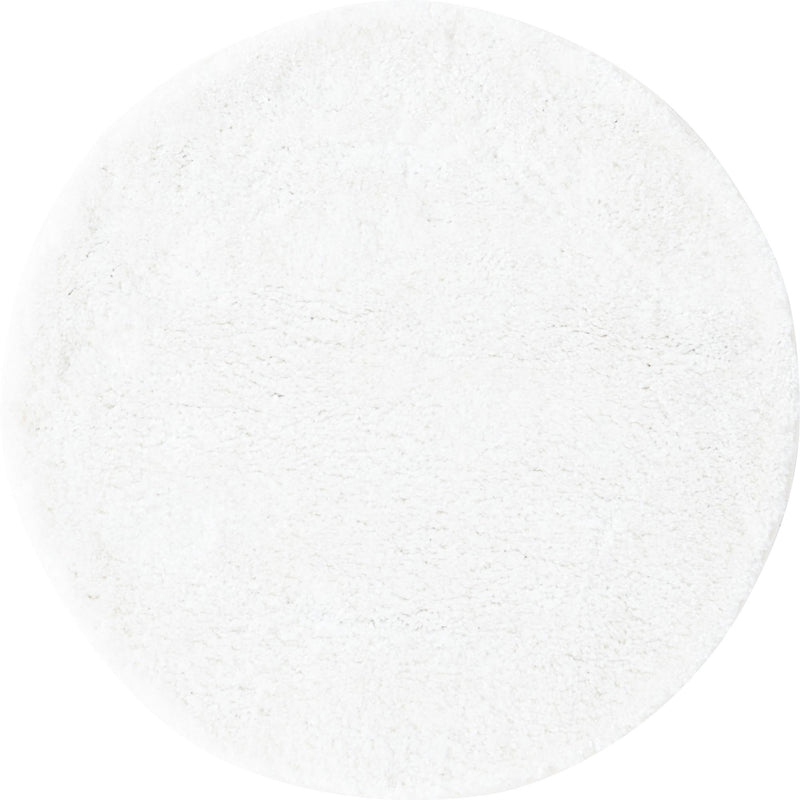Solid Shag Seaside Collection Area Rug - Azure Cove (Snow White) Round Snow White  lifestyle 19