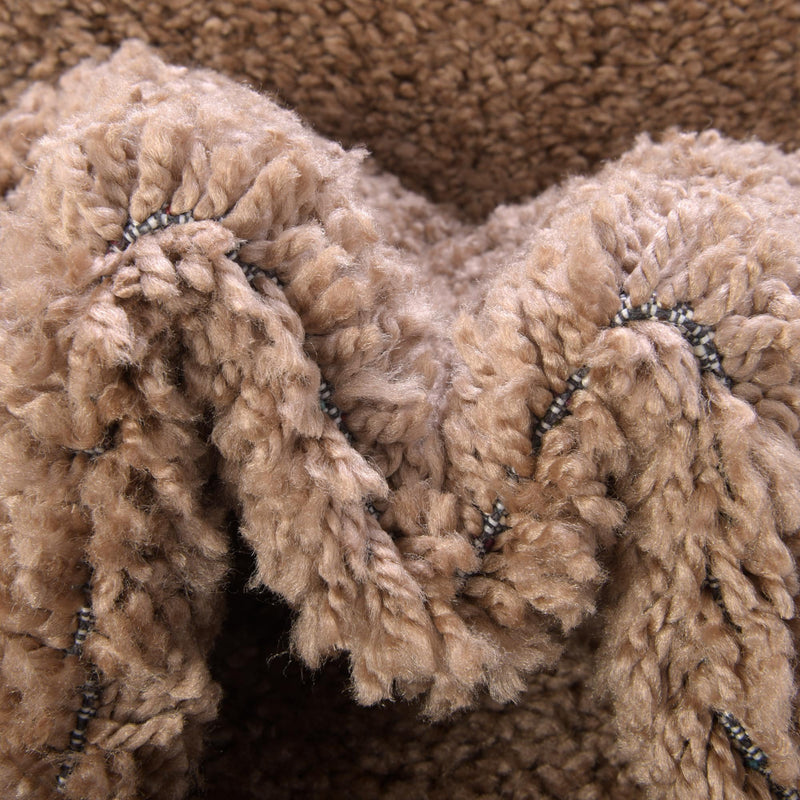 Solid Shag Seaside Collection Area Rug - Azure Cove (Light Brown) Rectangle Light Brown  lifestyle 8