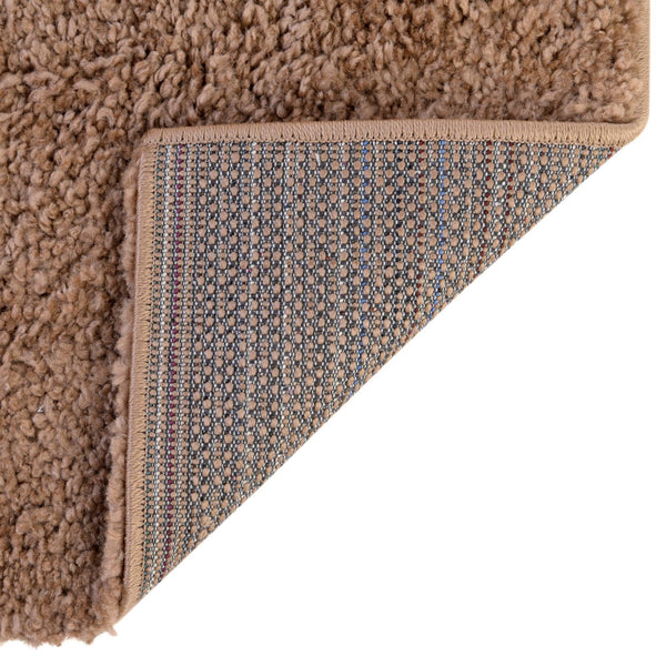 Solid Shag Seaside Collection Area Rug - Azure Cove (Light Brown) Rectangle Light Brown  lifestyle 9