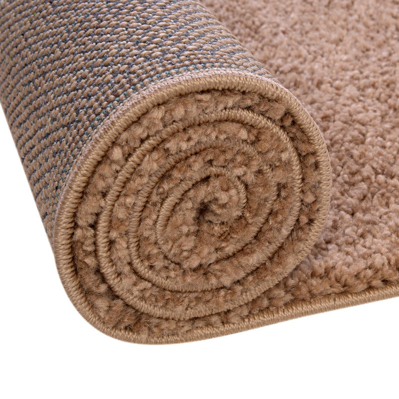 Solid Shag Seaside Collection Area Rug - Azure Cove (Light Brown) Rectangle Light Brown  lifestyle 12