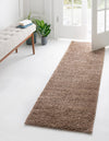 Solid Shag Seaside Collection Area Rug - Azure Cove (Light Brown) Runner Light Brown  lifestyle 18