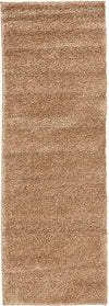 Solid Shag Seaside Collection Area Rug - Azure Cove (Light Brown) Runner Light Brown  lifestyle 16