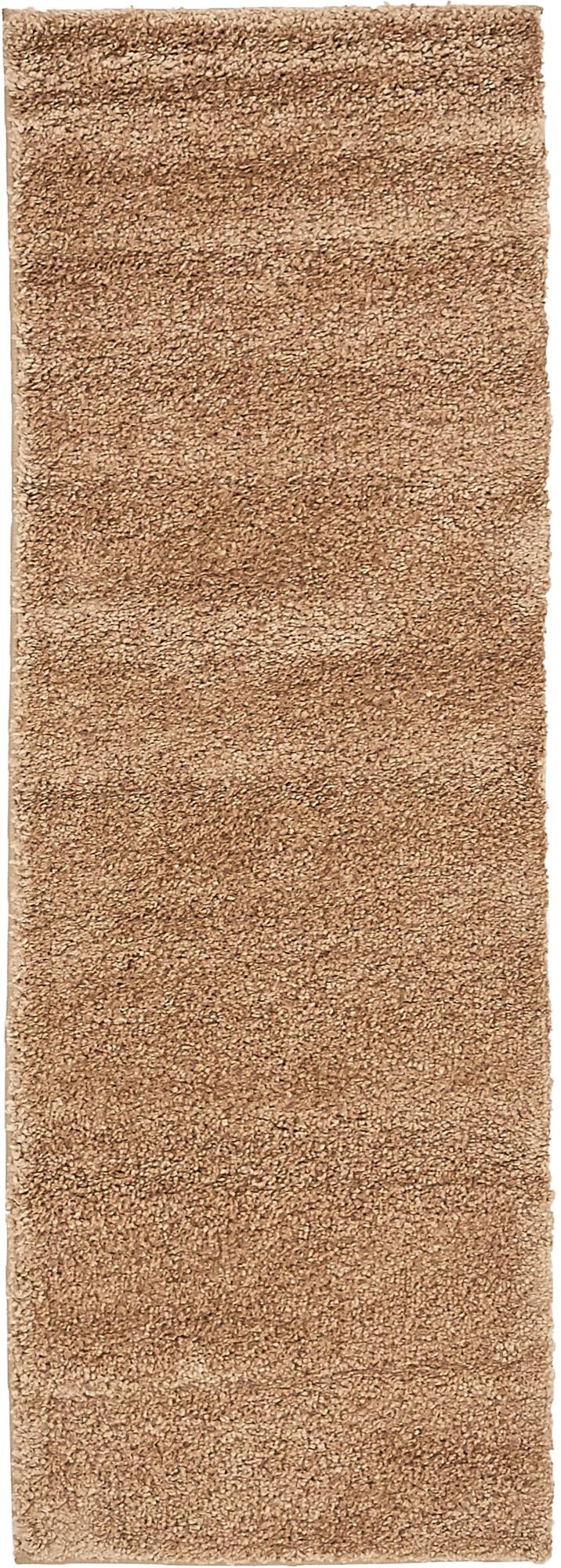 Solid Shag Seaside Collection Area Rug - Azure Cove (Light Brown) Runner Light Brown  lifestyle 16