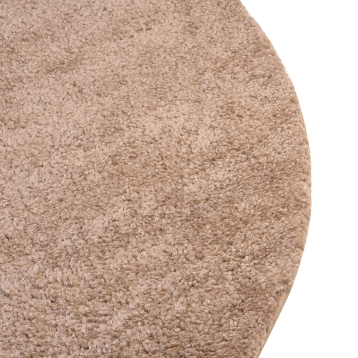 Solid Shag Seaside Collection Area Rug - Azure Cove (Light Brown) Round Light Brown  lifestyle 29