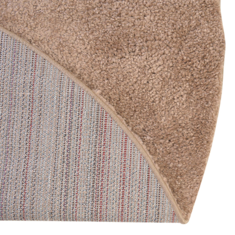 Solid Shag Seaside Collection Area Rug - Azure Cove (Light Brown) Round Light Brown  lifestyle 30