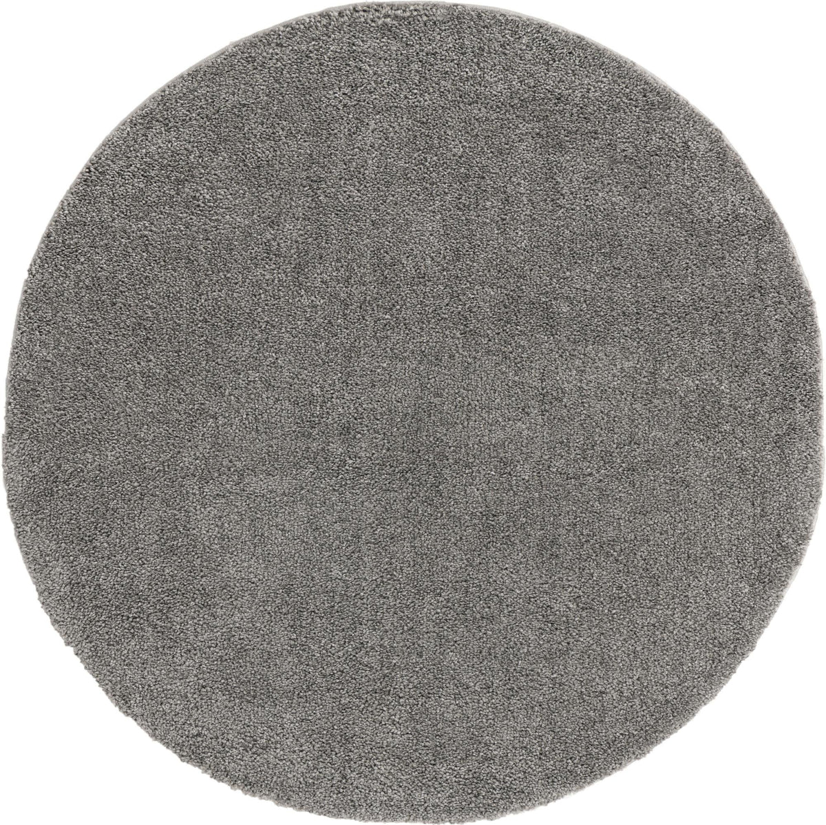 Solid Shag Seaside Collection Area Rug - Azure Cove (Gray) Round Gray  lifestyle 17