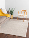 Solid Shag Seaside Collection Area Rug - Azure Cove (Ivory) Rectangle Ivory  lifestyle 2