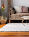Solid Shag Seaside Collection Area Rug - Azure Cove (Ivory) Rectangle Ivory  lifestyle 5