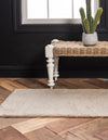 Solid Shag Seaside Collection Area Rug - Azure Cove (Ivory) Runner Ivory  lifestyle 34