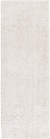 Solid Shag Seaside Collection Area Rug - Azure Cove (Ivory) Runner Ivory  lifestyle 28