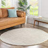 Solid Shag Seaside Collection Area Rug - Azure Cove (Ivory) Round Ivory  lifestyle 92