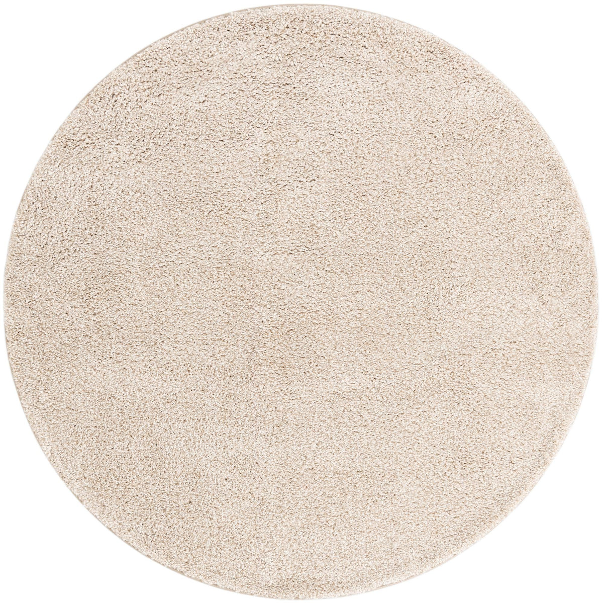 Solid Shag Seaside Collection Area Rug - Azure Cove (Ivory) Round Ivory  lifestyle 20