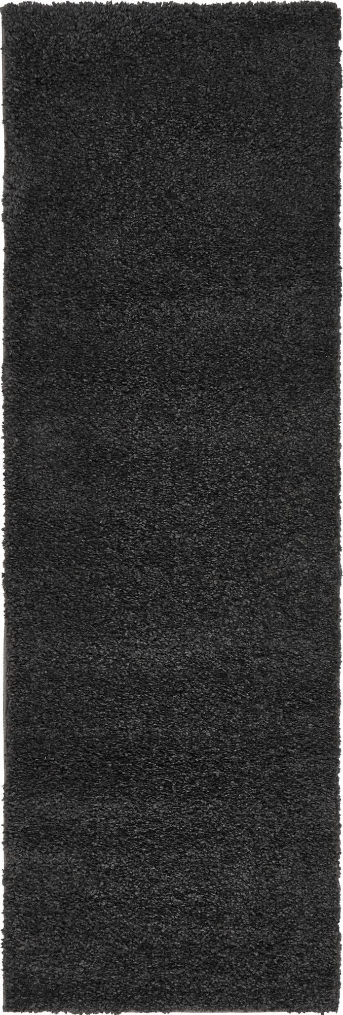 Solid Shag Seaside Collection Area Rug - Azure Cove (Charcoal) Runner Charcoal  lifestyle 15