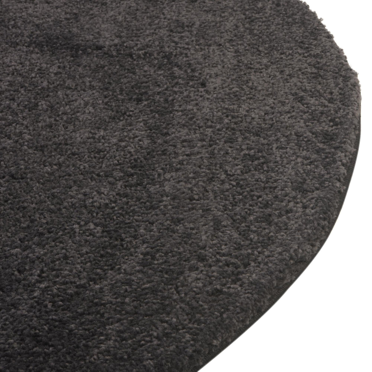 Solid Shag Seaside Collection Area Rug - Azure Cove (Charcoal) Round Charcoal  lifestyle 27