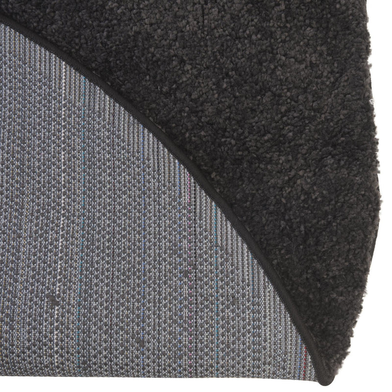 Solid Shag Seaside Collection Area Rug - Azure Cove (Charcoal) Round Charcoal  lifestyle 31