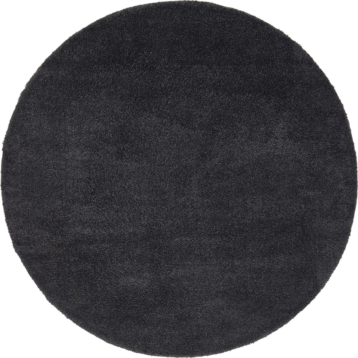 Solid Shag Seaside Collection Area Rug - Azure Cove (Charcoal) Round Charcoal  lifestyle 16