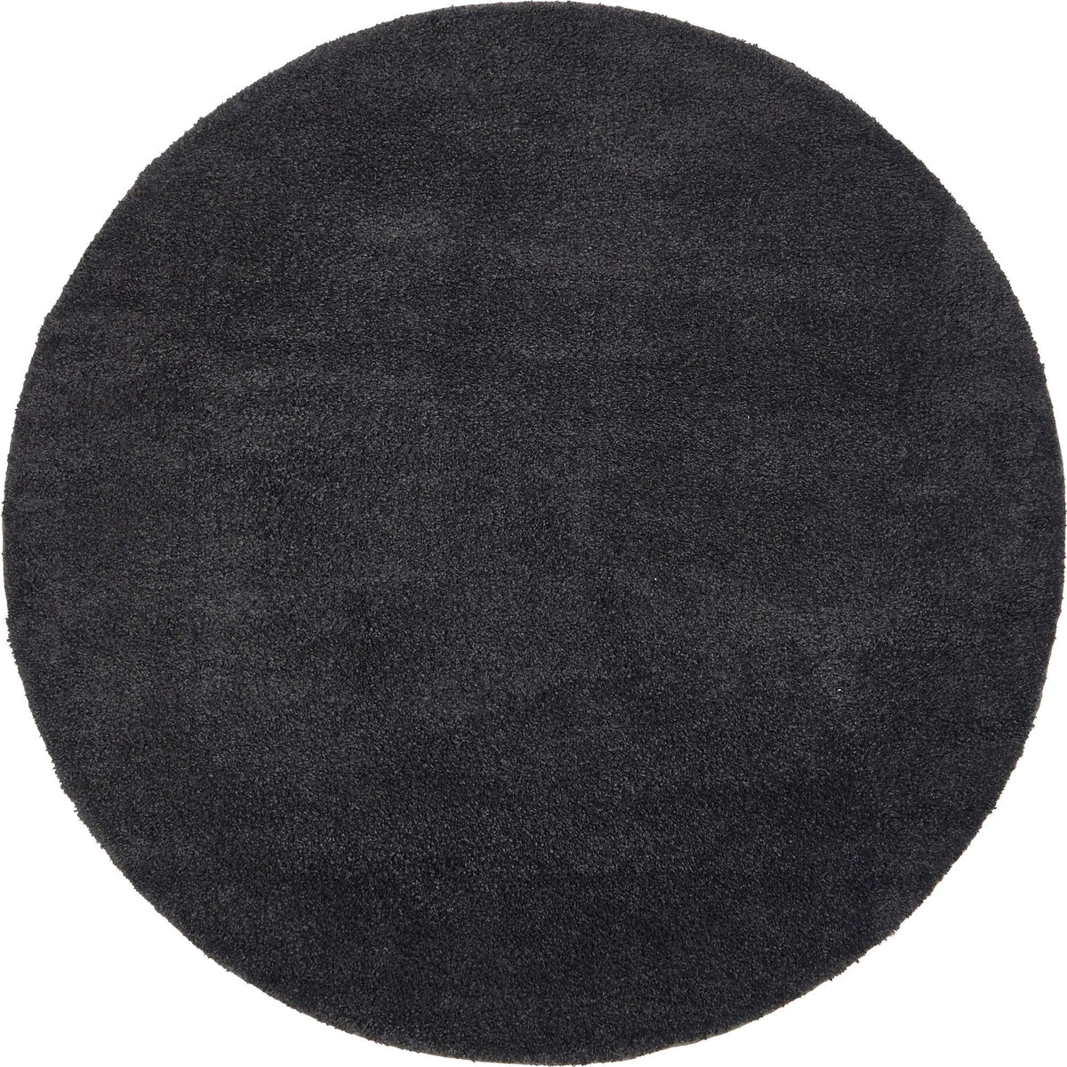 Solid Shag Seaside Collection Area Rug - Azure Cove (Charcoal) Round Charcoal  lifestyle 17