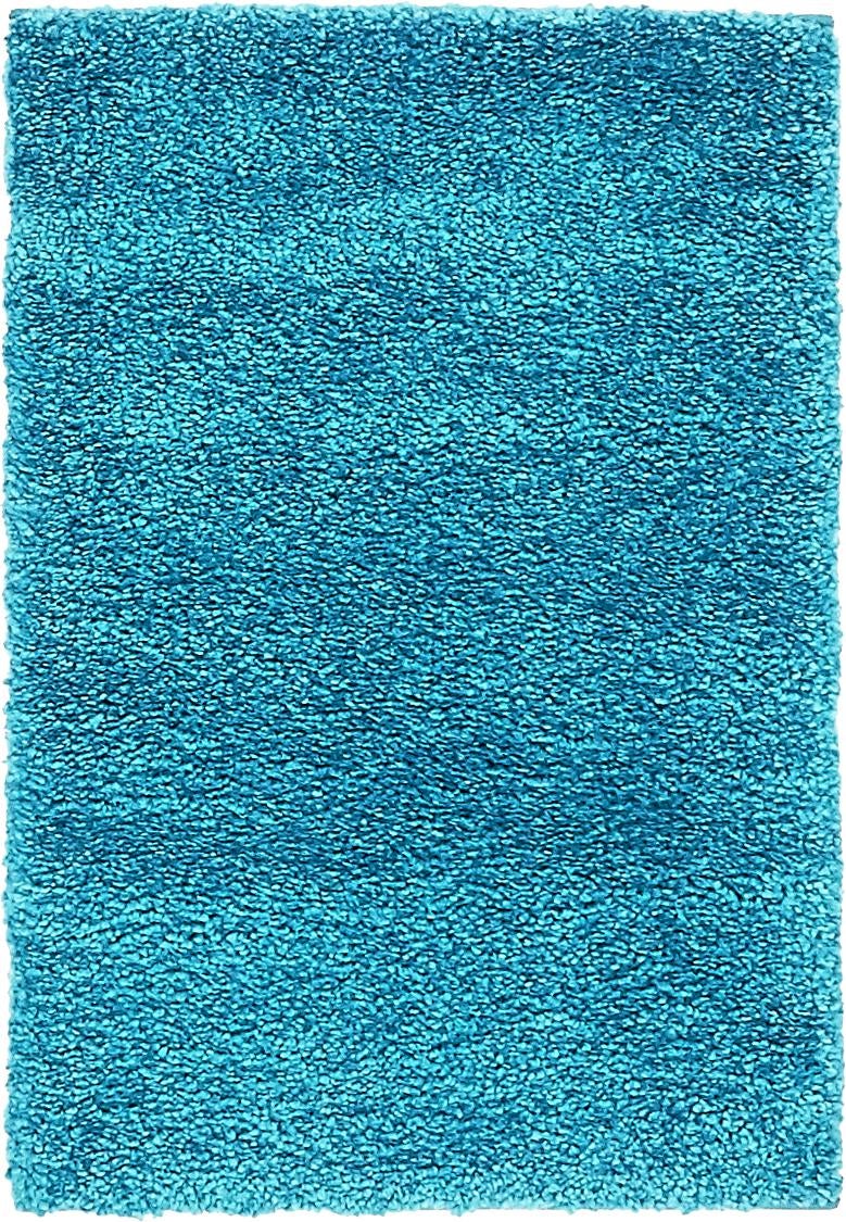 Solid Shag Seaside Collection Area Rug - Azure Cove (Turquoise) Rectangle Turquoise Main