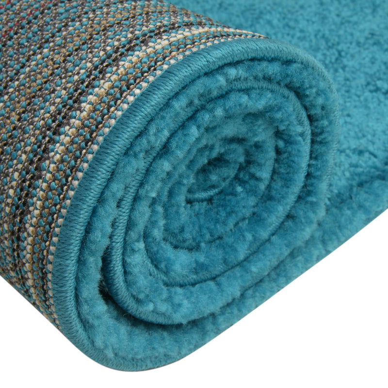 Solid Shag Seaside Collection Area Rug - Azure Cove (Turquoise) Rectangle Turquoise  lifestyle 12