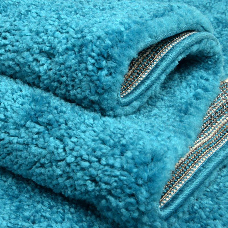 Solid Shag Seaside Collection Area Rug - Azure Cove (Turquoise) Rectangle Turquoise  lifestyle 13