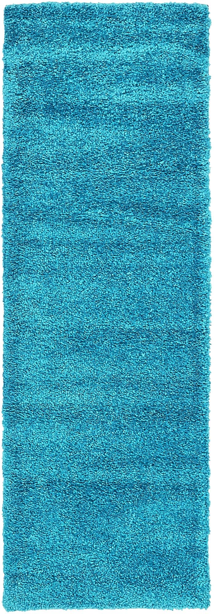 Solid Shag Seaside Collection Area Rug - Azure Cove (Turquoise) Runner Turquoise  lifestyle 18