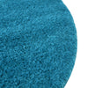 Solid Shag Seaside Collection Area Rug - Azure Cove (Turquoise) Round Turquoise  lifestyle 31