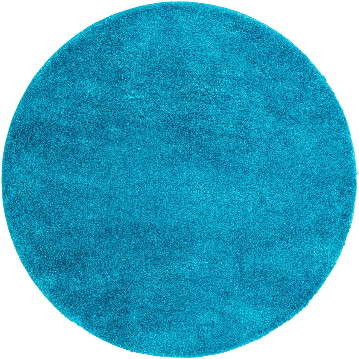 Solid Shag Seaside Collection Area Rug - Azure Cove (Turquoise) Round Turquoise  lifestyle 19