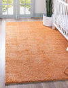 Solid Shag Seaside Collection Area Rug - Azure Cove (Orange) Rectangle Orange  lifestyle 2