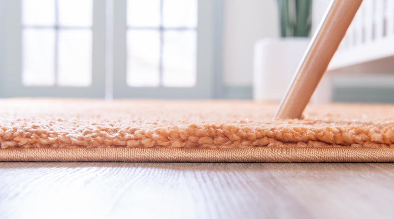 Solid Shag Seaside Collection Area Rug - Azure Cove (Orange) Rectangle Orange  lifestyle 5