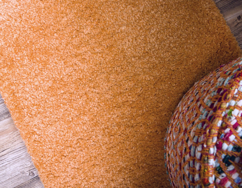 Solid Shag Seaside Collection Area Rug - Azure Cove (Orange) Runner Orange  lifestyle 20
