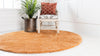 Solid Shag Seaside Collection Area Rug - Azure Cove (Orange) Round Orange  lifestyle 17