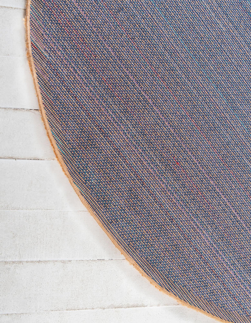 Solid Shag Seaside Collection Area Rug - Azure Cove (Orange) Round Orange  lifestyle 29