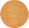 Solid Shag Seaside Collection Area Rug - Azure Cove (Orange) Round Orange  lifestyle 11